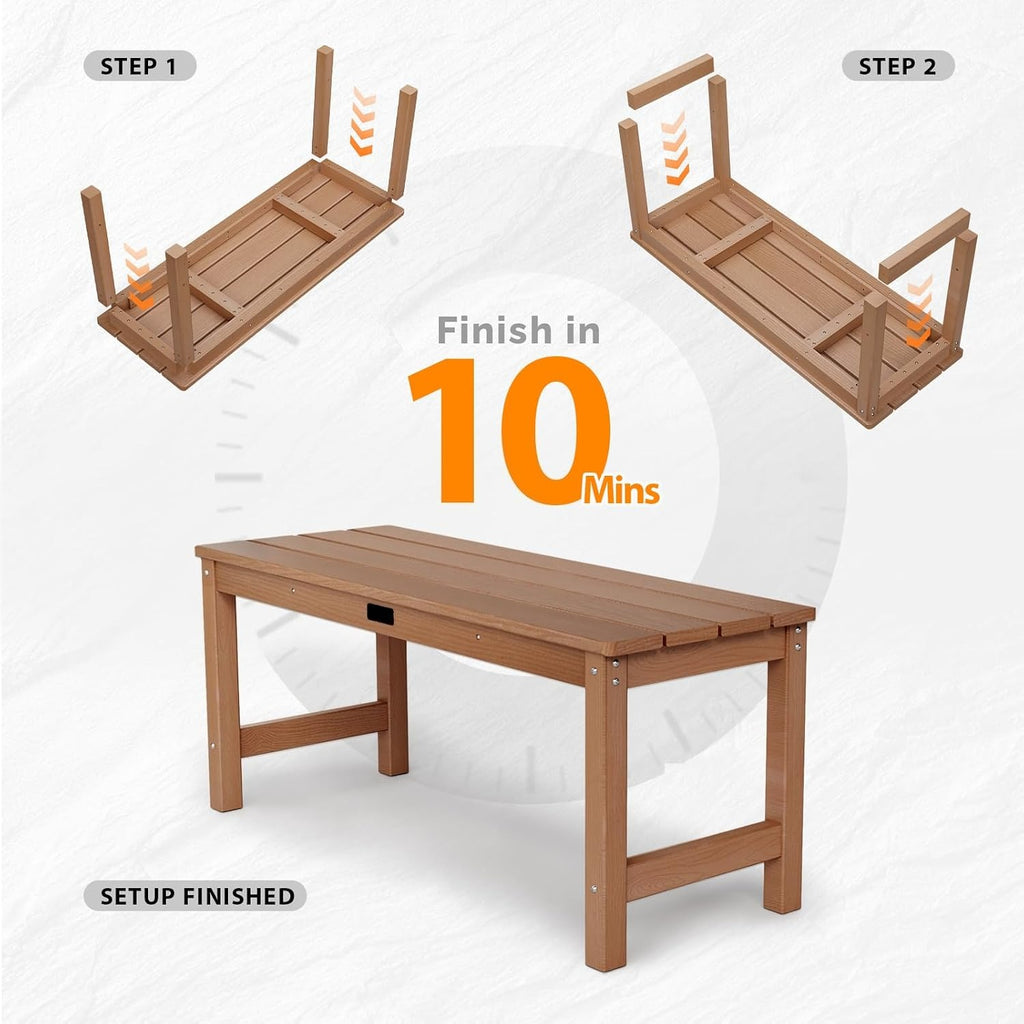 Heavy‑Duty HDPE Outdoor Patio Bench