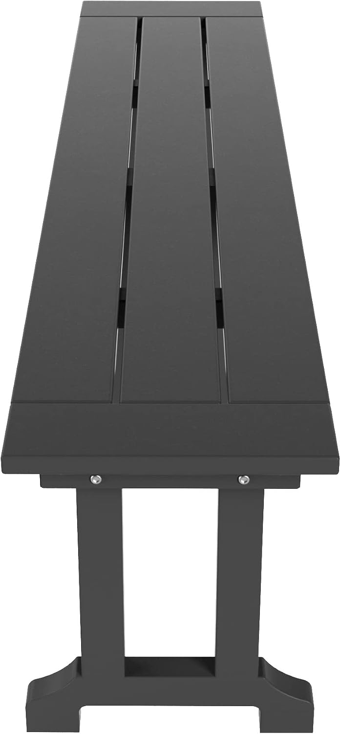 Gray HDPE Heavy‑Duty Outdoor Patio Bench