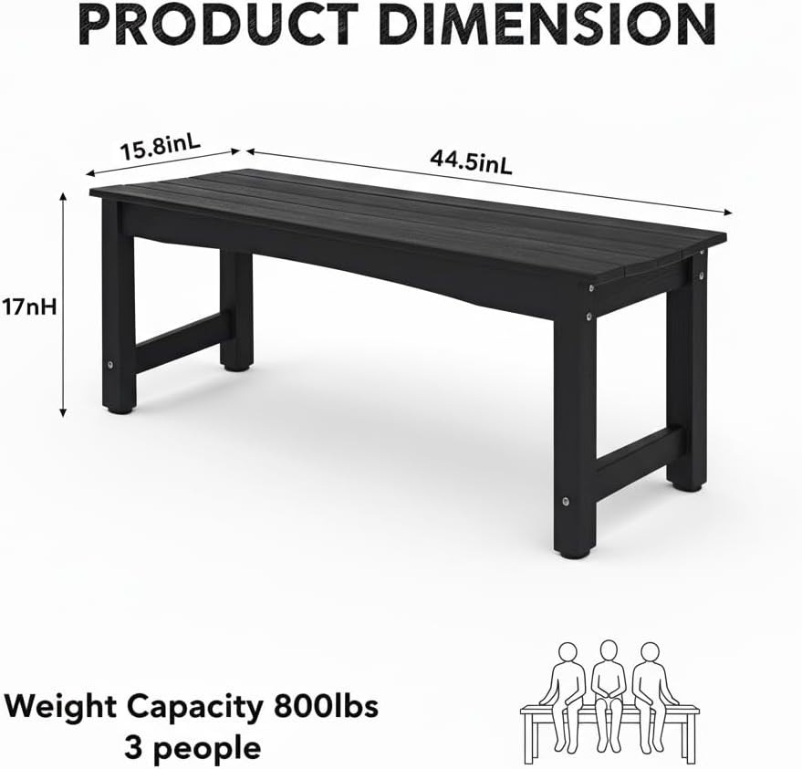 Weatherproof Poly‑Lumber Garden Bench