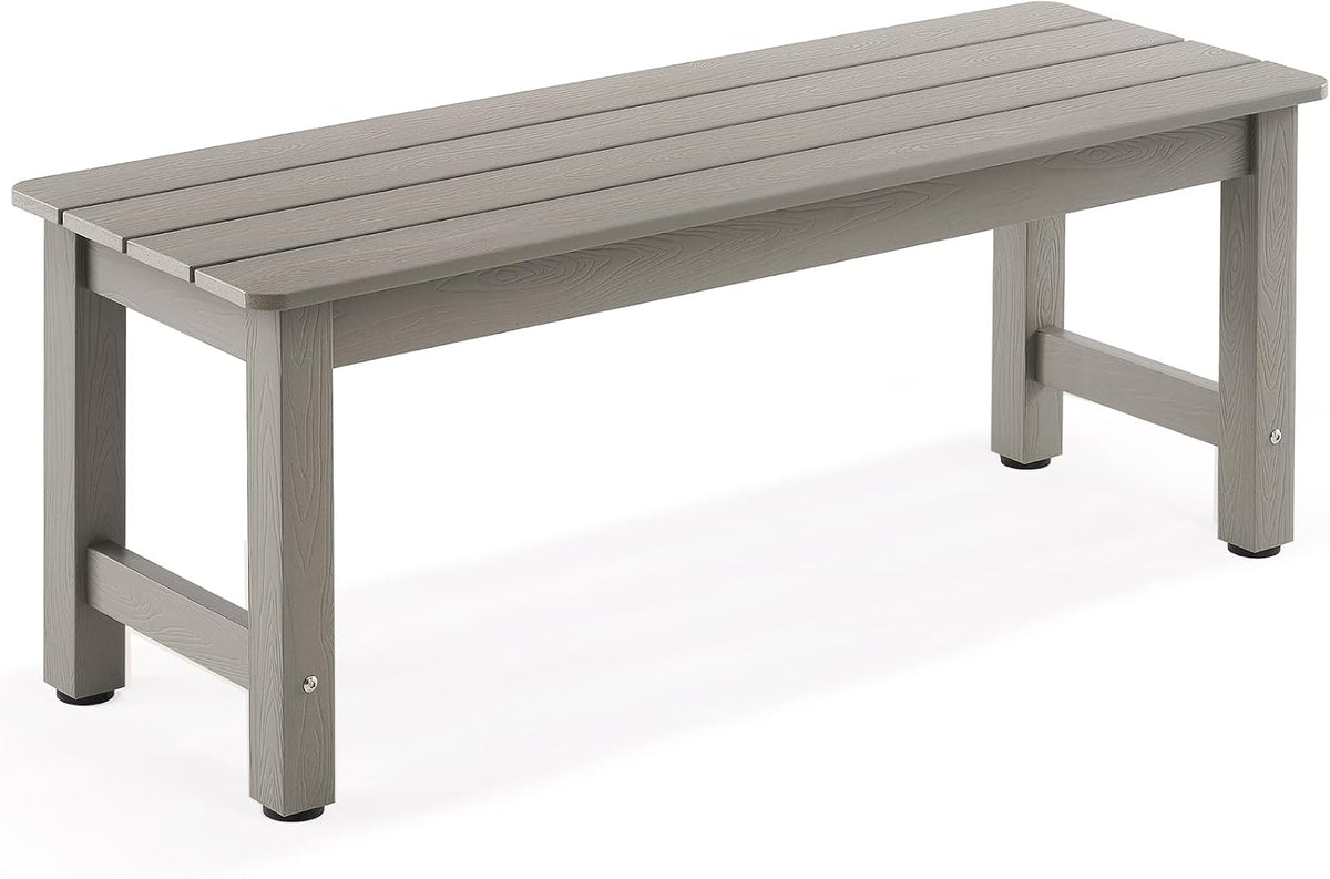 Grey Poly‑Lumber Weatherproof Garden Bench
