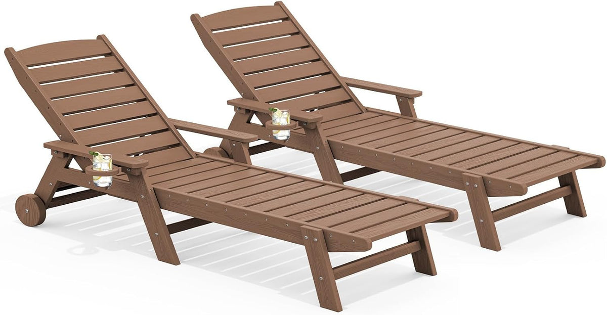Adjustable Wheeled HDPE Outdoor Loungers