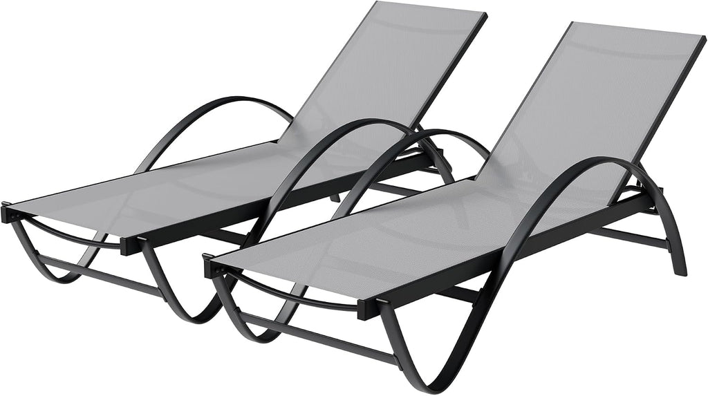 Adjustable Armrest Outdoor Lounge Chairs