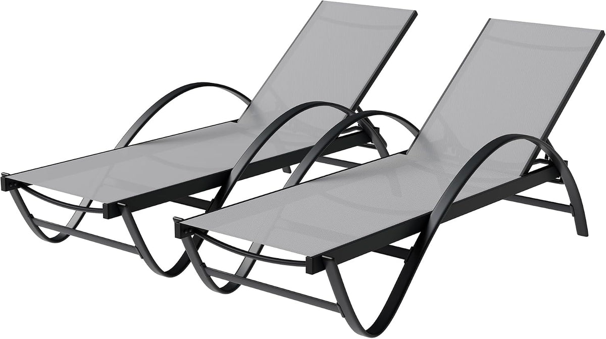 Adjustable Armrest Outdoor Lounge Chairs