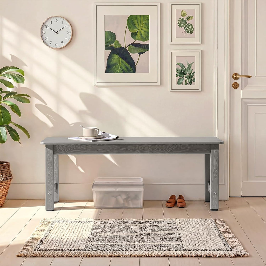 Grey Poly‑Lumber Weatherproof Garden Bench