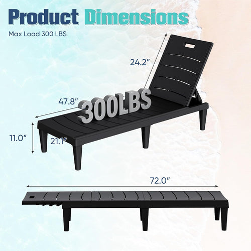 Adjustable Waterproof Outdoor Lounge Chairs