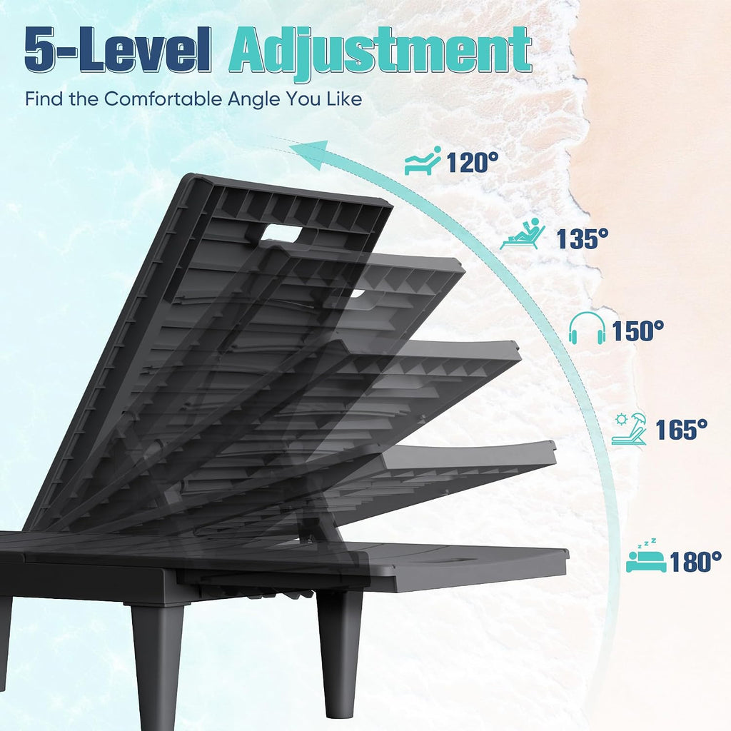Adjustable Waterproof Outdoor Lounge Chairs