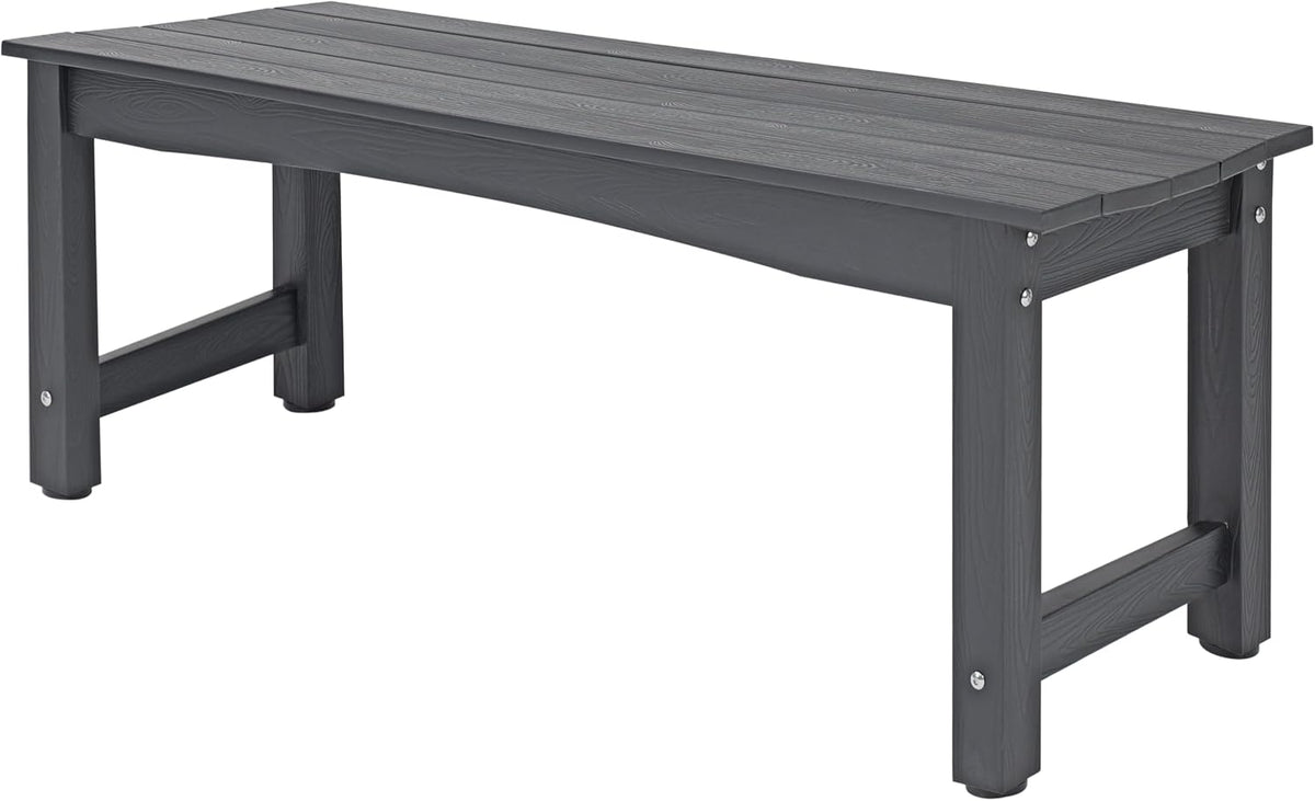 Grey Poly‑Lumber Weatherproof Garden Bench