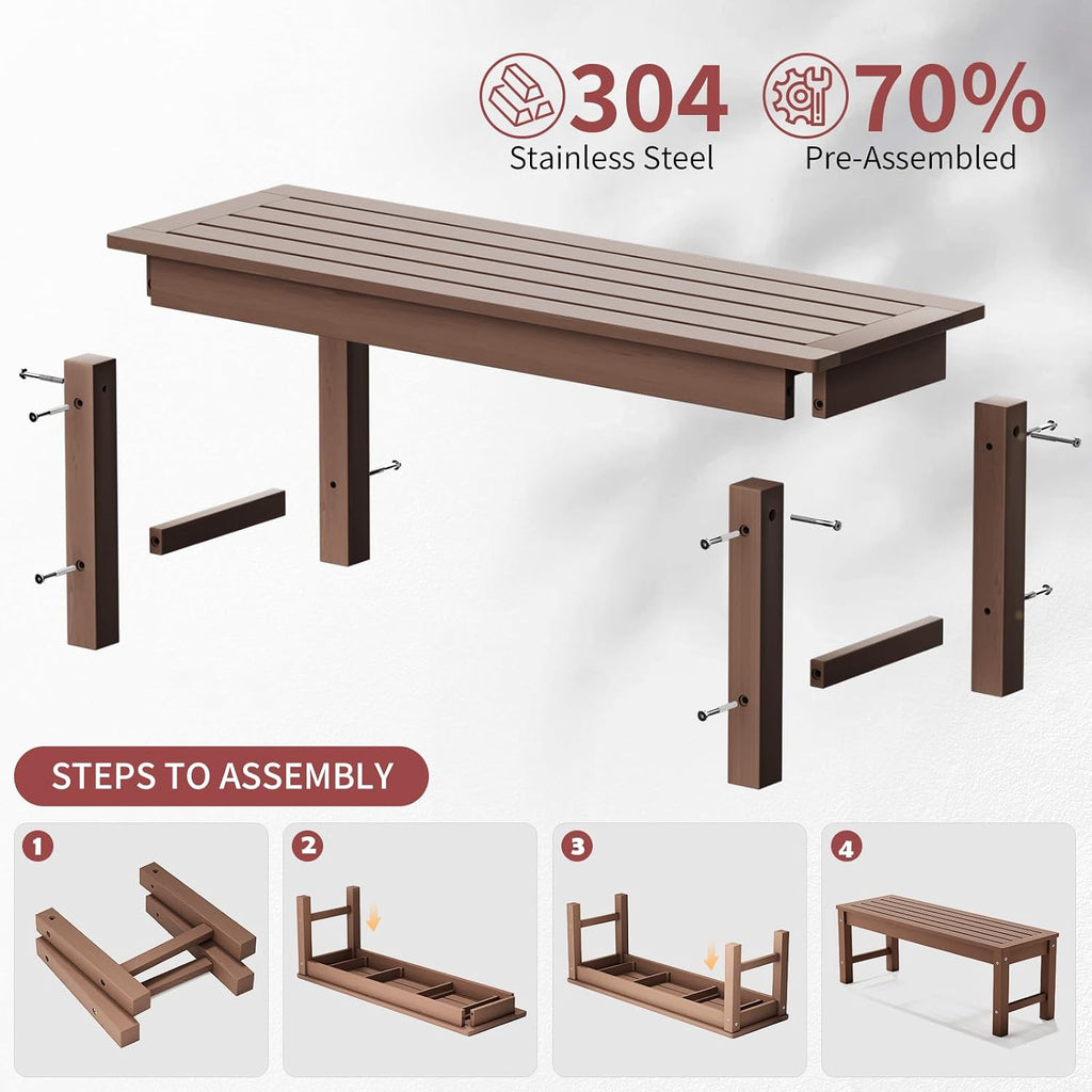 Poly Lumber Weatherproof Outdoor Bench