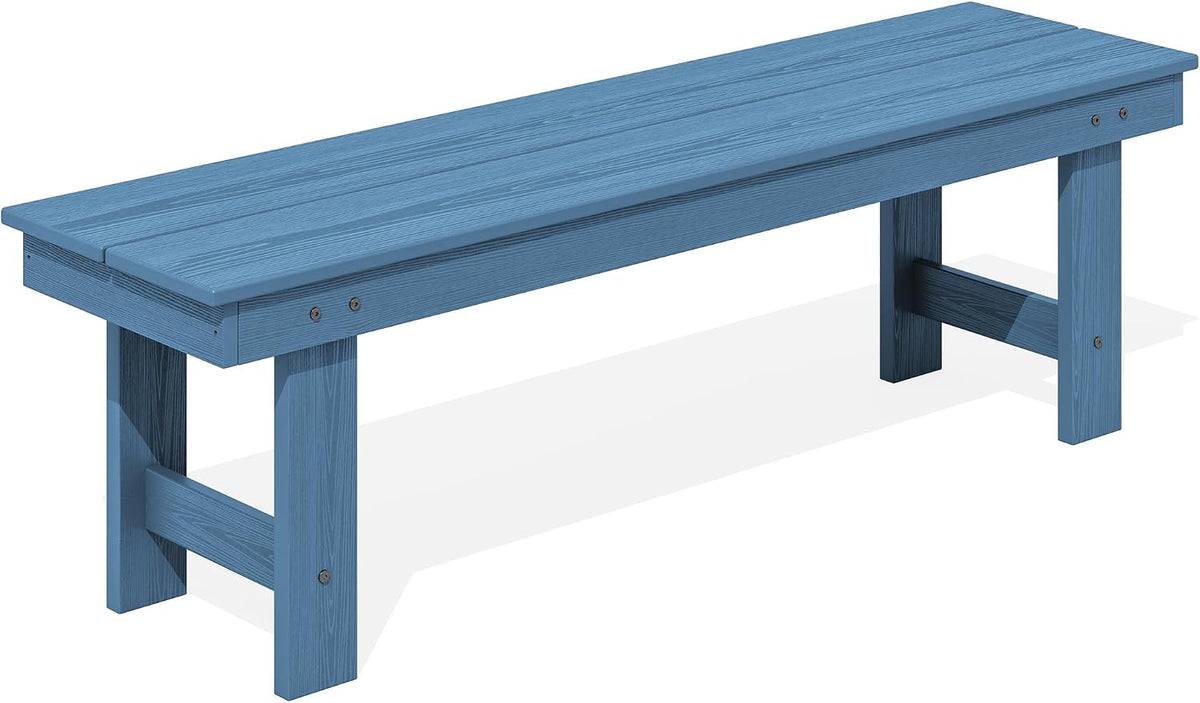 Navy HDPE Two‑Person Backless Bench