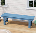 Navy HDPE Two‑Person Backless Bench