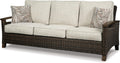 Cushioned Wicker 3‑Seater Outdoor Patio Sofa