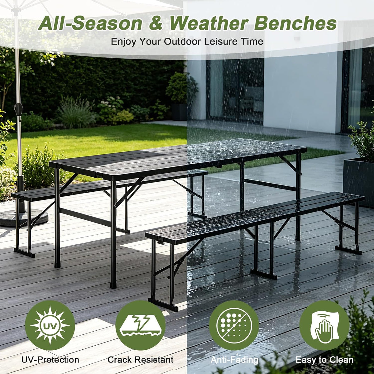 Portable HDPE Folding Picnic Table Set