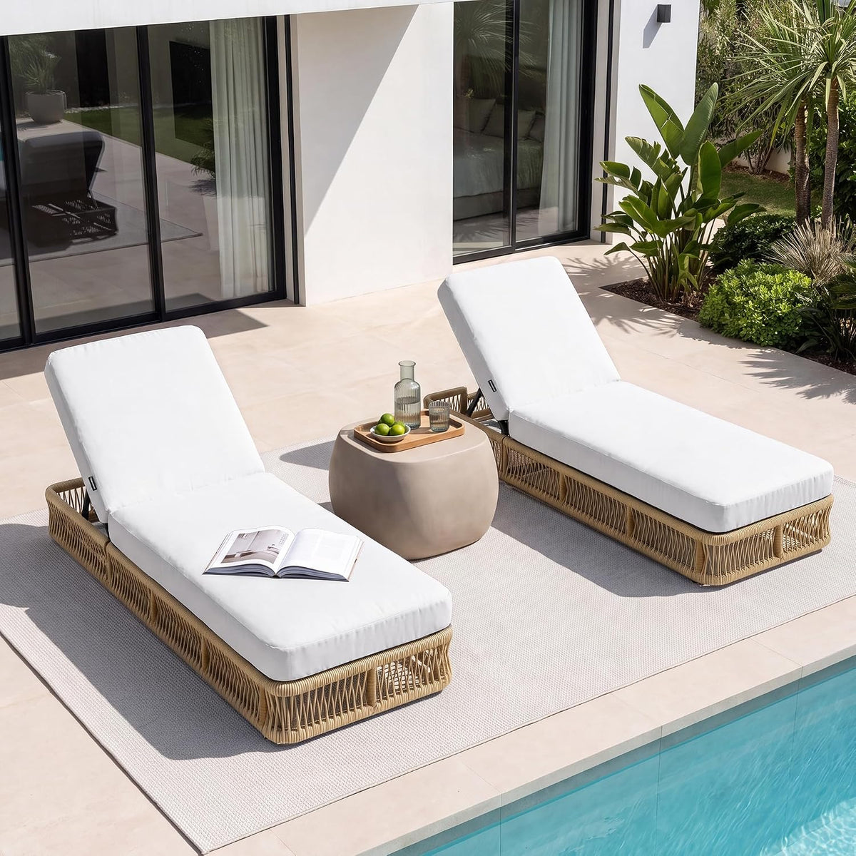 Wicker Cushioned Outdoor Lounge Chairs