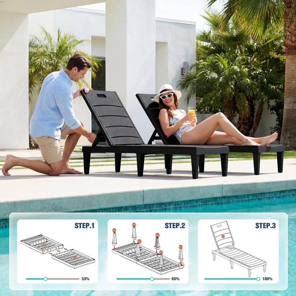 Adjustable Waterproof Outdoor Lounge Chairs