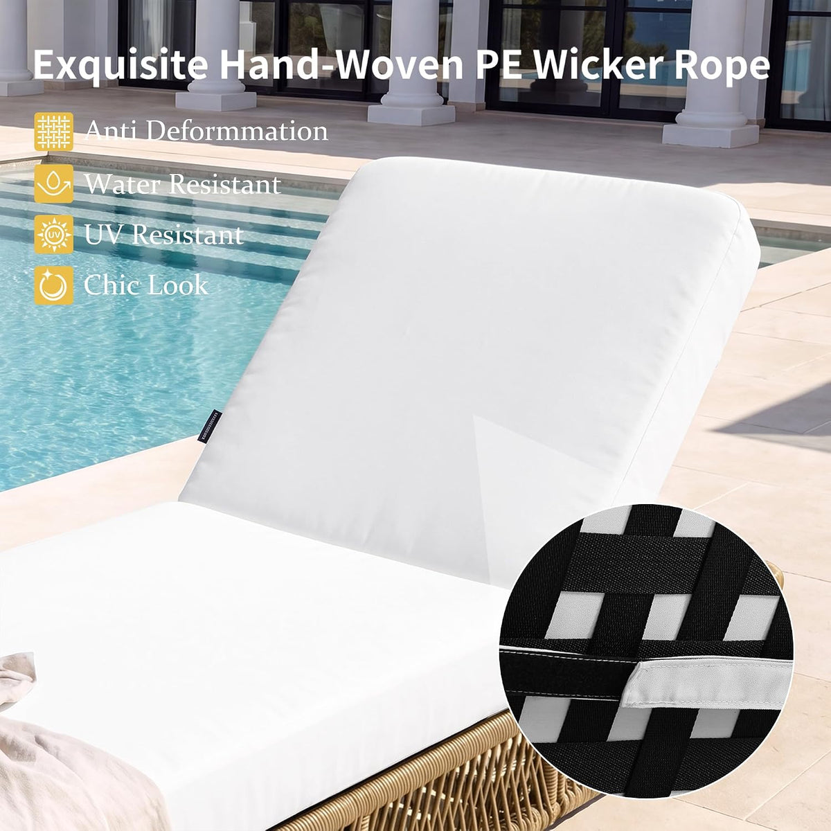 Wicker Cushioned Outdoor Lounge Chairs