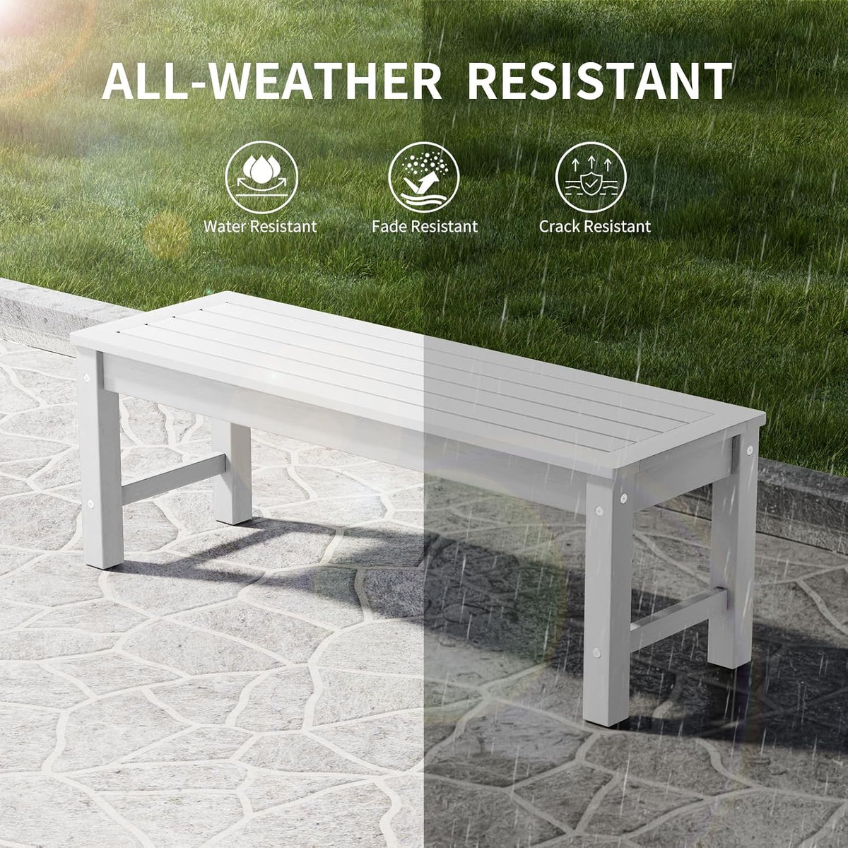 Poly Lumber Weatherproof Outdoor Bench
