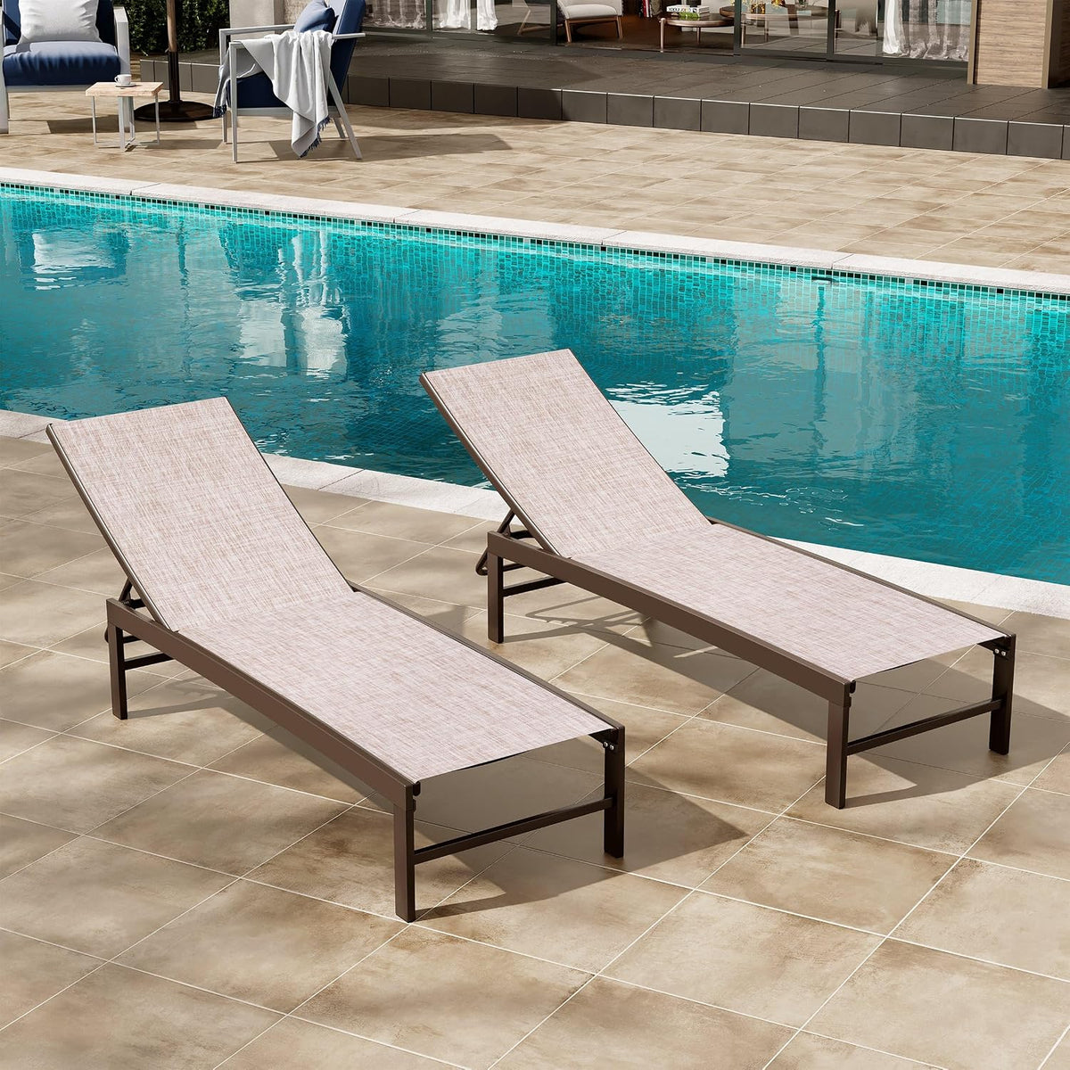 Metal Adjustable Outdoor Lounge Chairs