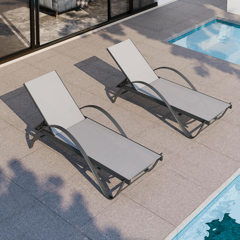 Adjustable Armrest Outdoor Lounge Chairs