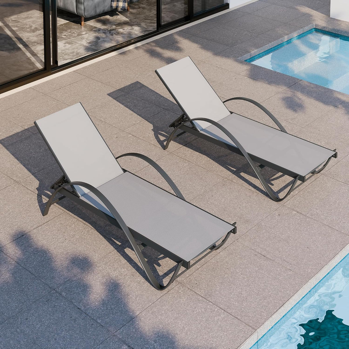 Adjustable Armrest Outdoor Lounge Chairs