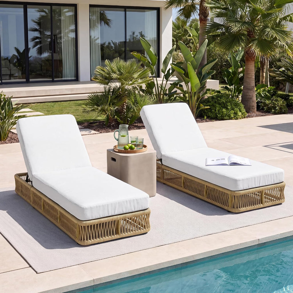 Wicker Cushioned Outdoor Lounge Chairs