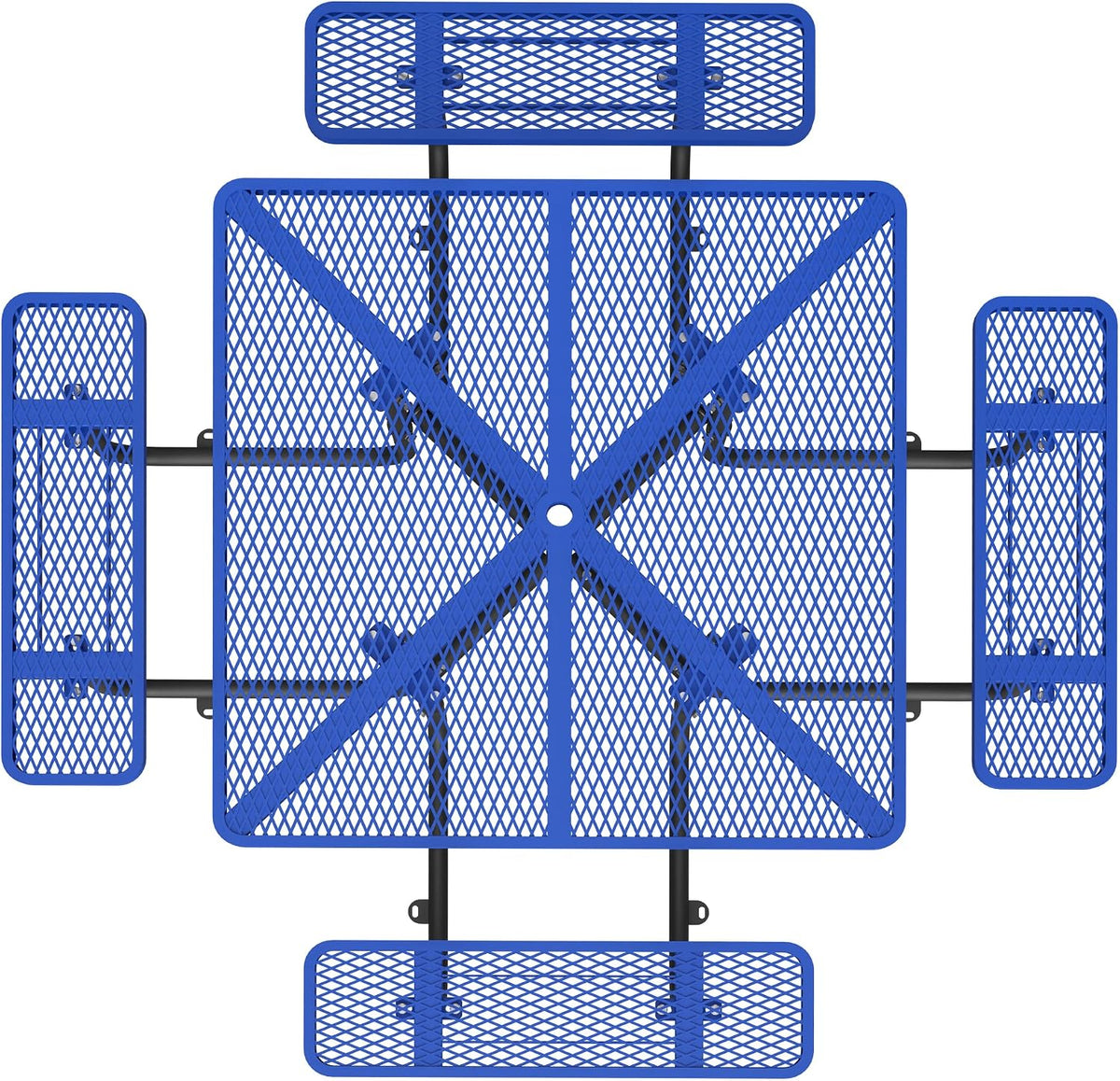 Heavy‑Duty Square Metal Picnic Table Set